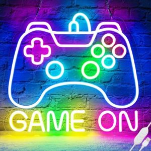 Gamer Neon Sign, Dimmable Neon Controller Sign for Gaming Room Decor, USB Powered Gamepad Shaped Gaming Neon Sign for Teen